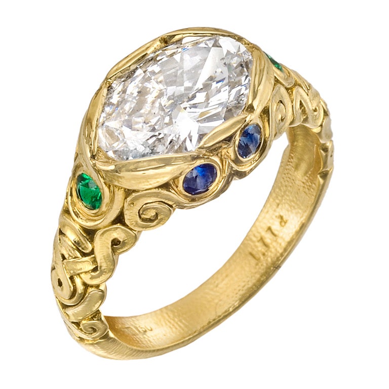 Alex Sepkus 1.75ct Oval-Cut Diamond Ring For Sale