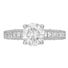 1.62 Carat Round Brilliant Diamond Engagement Ring