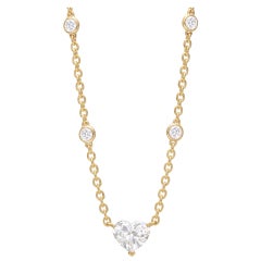 CARTIER Diamond Station Necklace with Heart-Shaped Diamond