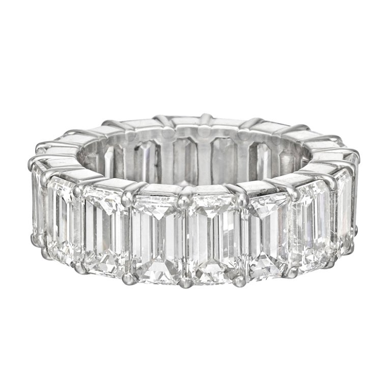 Emerald-Cut Diamond Eternity Band Ring at 1stdibs