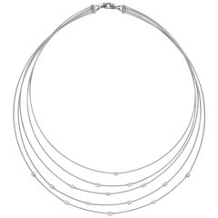 PAUL MORELLI White Gold & Diamond 5-Strand Choker Necklace