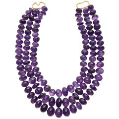 VERDURA 3-Strand Amethyst Bead Necklace