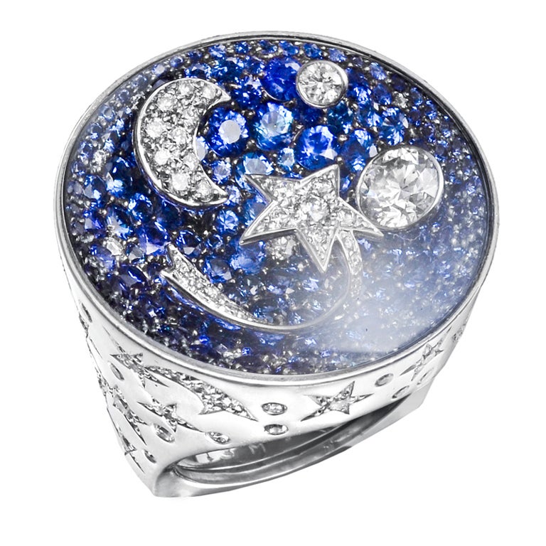 CHANEL "Comète" Sapphire & Diamond Ring For Sale