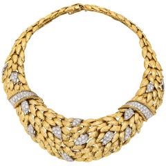 DAVID WEBB Gold & Pavé Diamond Collar Necklace