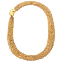 TIFFANY & CO. Elsa Peretti Gold Multi-Chain Collar Necklace