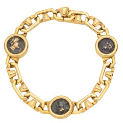 BULGARI Gold & Antique Coin Link Bracelet