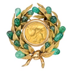 Jacqueline Kennedy Onassis Ancient Greek Coin Spray Brooch
