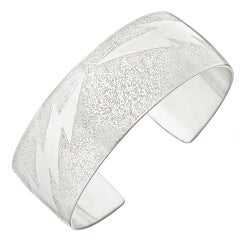 Daniel Brush Textured Aluminum Lightning Bolt Cuff