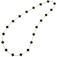 Van Cleef & Arpels Gold & Onyx "​vintage Alhambra" Long Necklace