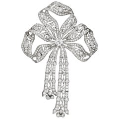 Antique Diamond Bow Brooch