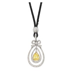 Pear-Shaped Fancy Deep Yellow Diamond Pendant