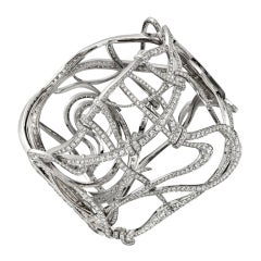 PAUL MORELLI White Gold "Diamond Nouveau" Cuff Bracelet