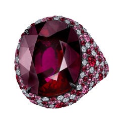 Robert Procop Oval-Shaped Rubellite Cocktail Ring