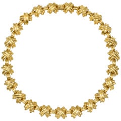 Tiffany & Co.  Gold 'X' Link Necklace