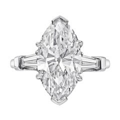 3.94 Carat Marquise-Cut Diamond Engagement Ring