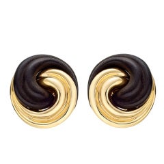 Seaman Schepps "Swirl" Ebony 
Gold Earclips