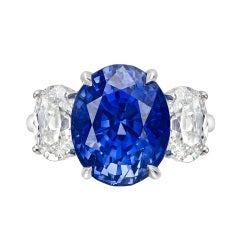 10.04 Carat Oval-Cut Sapphire & Diamond Ring