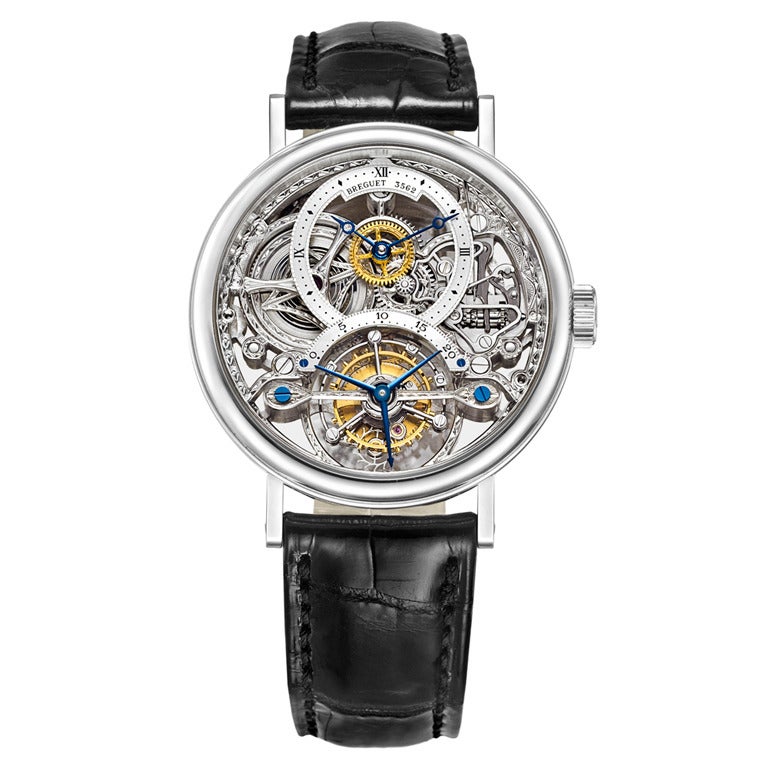 Breguet Platinum Skeleton Tourbillon Wristwatch