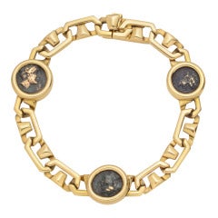 BULGARI Gold & Ancient Coin Link Bracelet