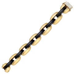 CARTIER Gold & Black Onyx Link Bracelet