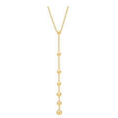 CARTIER Gold & Diamond Ball Chain 'Y' Necklace