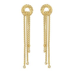 DAVID YURMAN Gold & Diamond 4-Row Tassel Earrings