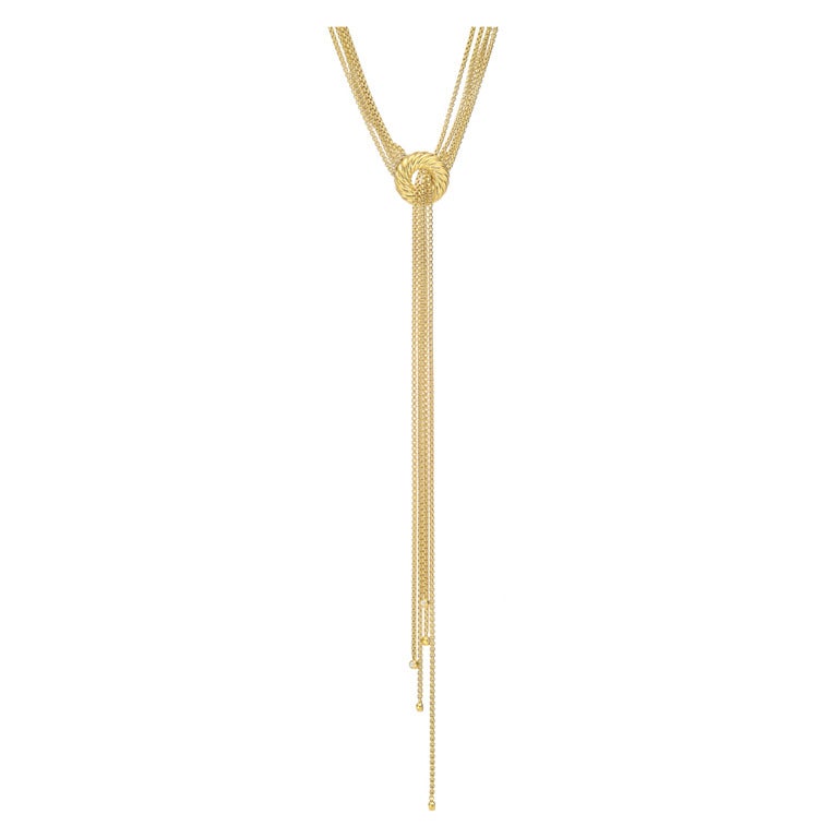DAVID YURMAN Gold & Diamond 5-Row Tassel Necklace
