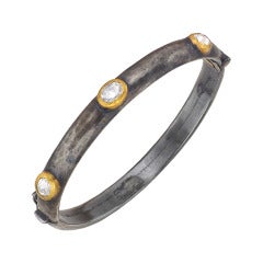 YOSSI HARARI 'Mica' Gilver, Gold & Diamond Bangle