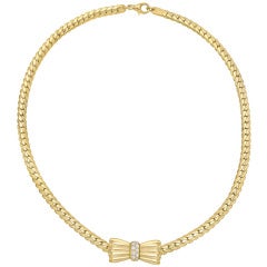 FRED Gold & Diamond Bow Necklace