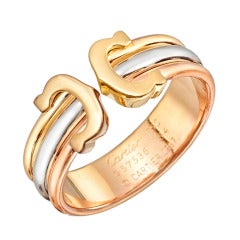 CARTIER Tri-Colored Gold 'C' Logo Band