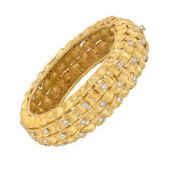Wide Gold 
Diamond Bangle