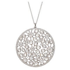 TIFFANY & CO. Large Diamond Foliate Pendant Necklace