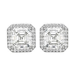 Asscher-Cut Diamond Stud Earrings (~6 ct tw)