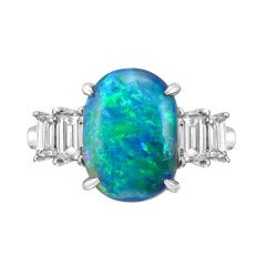 Vivid Black Opal 
Diamond Ring
