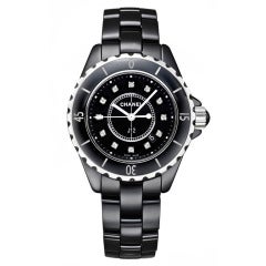 Chanel Lady's Black Ceramic J12 Wristwatch
