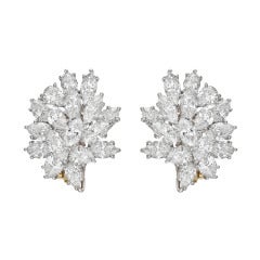 Hammerman Brothers Marquise 
Pear-Shaped Diamond Cluster Earclips