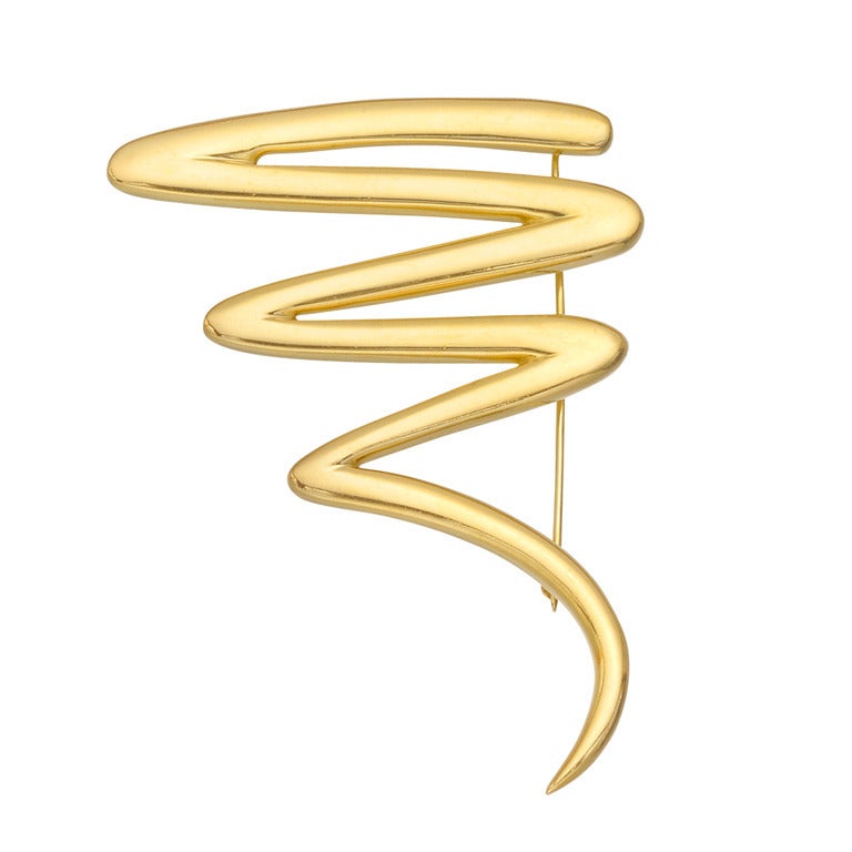 TIFFANY & CO. Paloma Picasso Gold Squiggle Pin