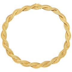 BUCCELLATI Gold Entwined Chevron Link Necklace