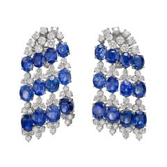 Sapphire & Diamond 'Waterfall' Earrings