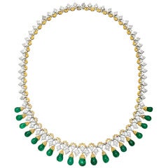 BUCCELLATI Emerald Drop Fringe Necklace