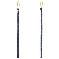 YOSSI  HARARI Long Sapphire "Stick" Drop Earrings