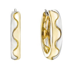 CARTIER Small Yellow & White Gold Hoop Earrings