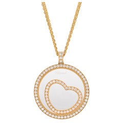 CHOPARD "Happy Diamond" Circular Pendant Necklace