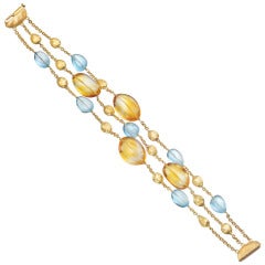MARCO BICEGO Citrine & Blue Topaz Bead 3-Chain Bracelet