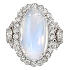 RAYMOND C. YARD Moonstone & Diamond Ring