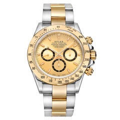 Rolex Stainless Steel and Yellow Gold Daytona Cosmograph Wristwatch Ref 16523