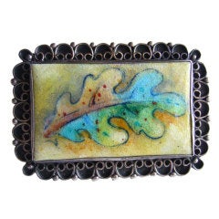 Vintage Rare KARL DRERUP Sterling Enamel Brooch