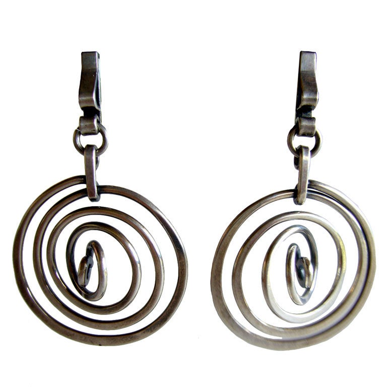 HENRY STEIG Sterling Silver Swirl Earrings