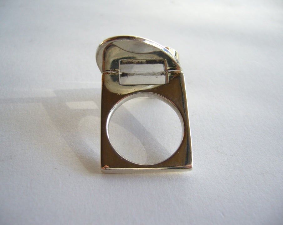 PIERRE CARDIN Sterling Gold Onyx Ring 2