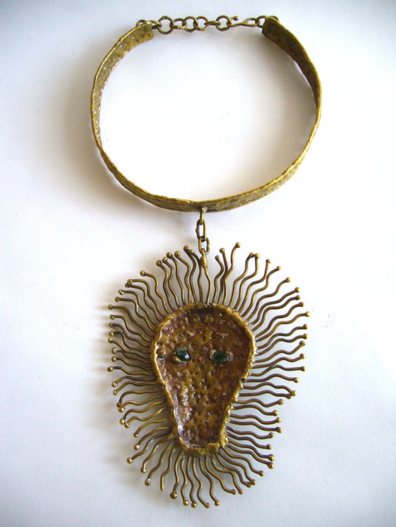 PAL KEPENEYES Bronze Lion Head Necklace 1